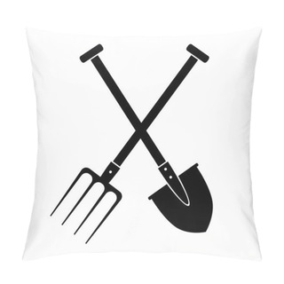 Personality  Spade And Pitchfork On White Background Pillow Covers