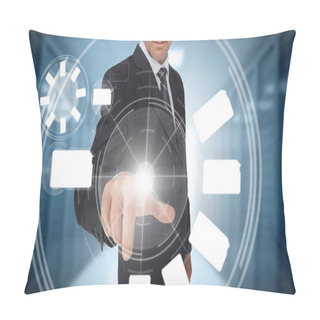 Personality  Businessman Using Wheel Interface Pillow Covers