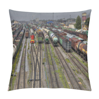 Personality  Freight Trains Ready To Depart For Shunting Yard, Russia. Pillow Covers