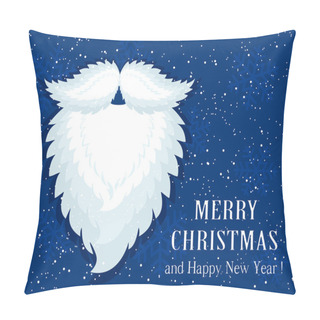 Personality  Santa Beard On Blue Snow Background Pillow Covers