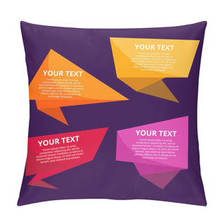 Personality  Vector Abstract Geometric Origami. A Set Of  Paper Sale Banners. Pillow Covers