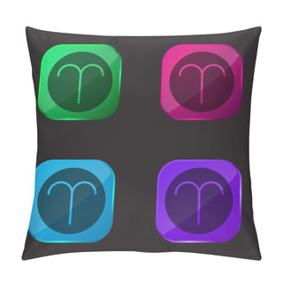 Personality  Aries Four Color Glass Button Icon Pillow Covers