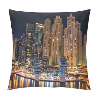 Personality  Dubai Marina Illuminated At Night Pillow Covers
