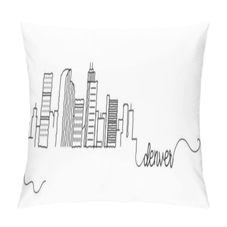 Personality  Denver City Skyline Doodle Sign Pillow Covers
