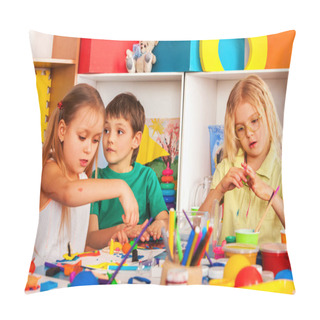 Personality  Child Dough Play In School. Plasticine For Children. Pillow Covers