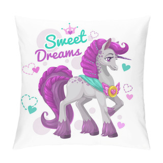 Personality  Cute Girlish Print With Beautiful Unicorn. Pillow Covers