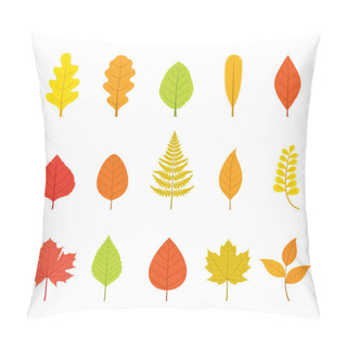 Personality  Set Of Colorful Leaves With Different Shapes Pillow Covers