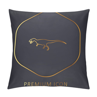 Personality  Allosaurus Dinosaur Shape Golden Line Premium Logo Or Icon Pillow Covers