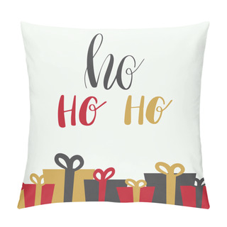 Personality  Christmas Illustration With Hohoho Lettering Pillow Covers