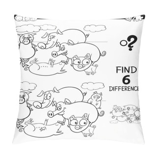 Personality  Differences Color Book With Pigs Animal Characters Pillow Covers