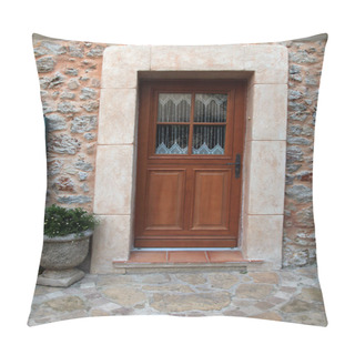Personality  Door Of Stone Wall House, Provence, France Pillow Covers