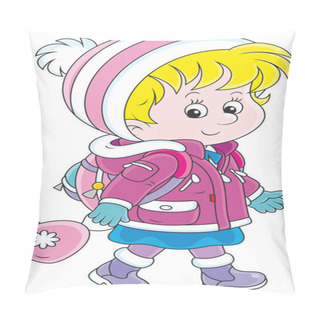 Personality  Schoolchild In Winter Clothes Pillow Covers