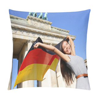 Personality  Woman Waving German Flag Pillow Covers