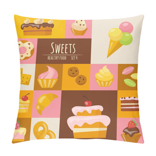 Personality  Sweets Icons Set Pillow Covers