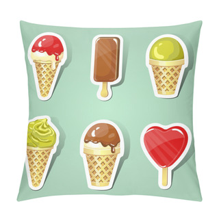 Personality  Set Of Sweet Ice Cream Stikers. Part 1 Pillow Covers