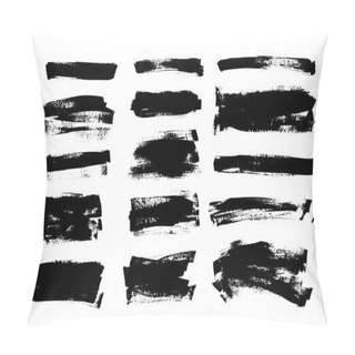 Personality  Set Of Black Paint, Ink Brush Strokes, Brushes, Lines. Dirty Artistic Design Elements, Boxes, Frames. Pillow Covers