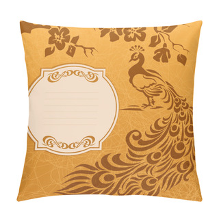 Personality  Peacock Grunge Background Pillow Covers