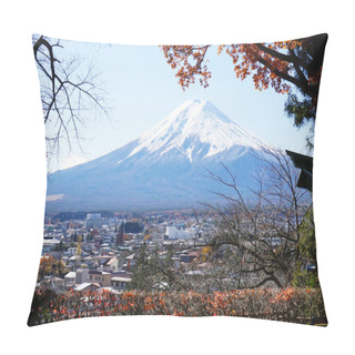 Personality Mt. Fuji With Fall Colors In Japan. Pillow Covers