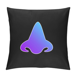 Personality  Big Nose Blue Gradient Vector Icon Pillow Covers
