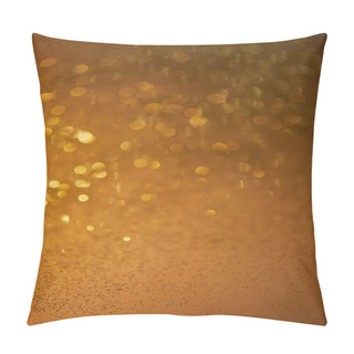 Personality  Golden Bokeh Christmas Background With Falling Glittering Sequins Pillow Covers