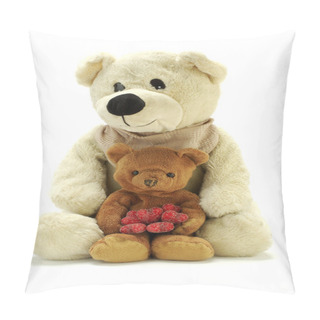Personality  Two Teddy Bears With Hearts Pillow Covers