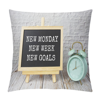 Personality  New Monday New Week New Goals Text Message Motivational And Inspiration Quote Pillow Covers