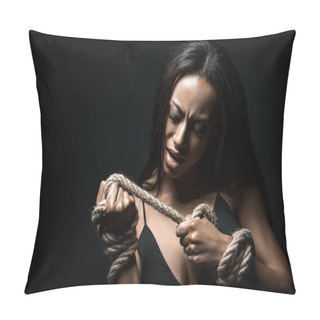 Personality  African American Woman Bound With Rope Pillow Covers