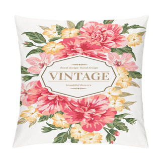 Personality Invitation With Colorful Flowers. Pillow Covers
