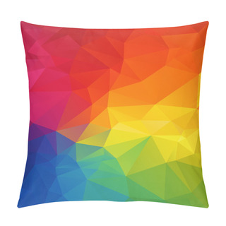 Personality  Vector Abstract Irregular Polygon Background With A Triangular Pattern In Full Color Spectrum Rainbow Colors Pillow Covers