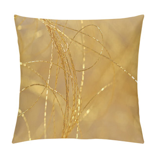 Personality  Golden Threads Close-us Selective Focus Pillow Covers