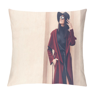 Personality  Young Woman In Stylish Clothing Pillow Covers