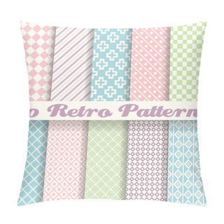 Personality  Pastel Retro Different Vector Seamless Patterns (tiling) Pillow Covers