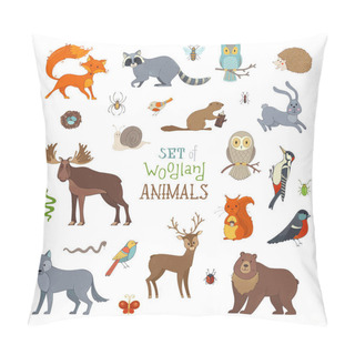 Personality  Set Of Woodland Animals Pillow Covers