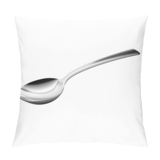 Personality  Silver Spoon Isolated On White Background. 3d Illustration. Pillow Covers