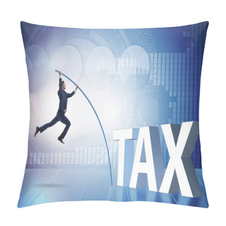 Personality  Businessman In Tax Evasion Avoidance Concept Pillow Covers