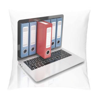 Personality  File In Database - Laptop With Ring Binders Pillow Covers