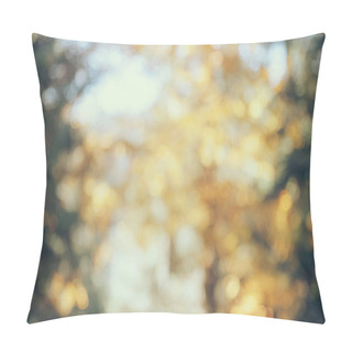 Personality Blurred Shot Of Autumnal Forest For Background Pillow Covers