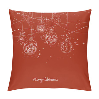 Personality  Illustration Of Xmas Doodle Balls Pillow Covers