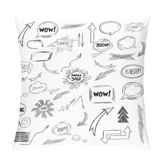 Personality  Big Abstract Set Of Comic Speech Bubbles Pillow Covers