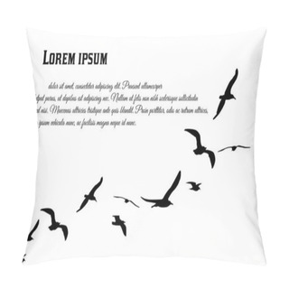 Personality  A Flock Of Flying Birds Poster Pillow Covers