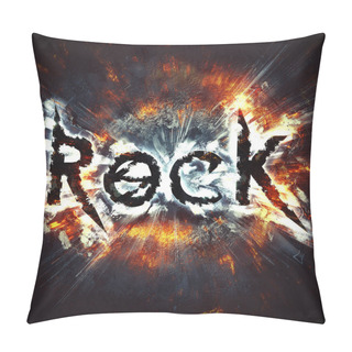 Personality  Exploding Grange Rock Symbol. Pillow Covers