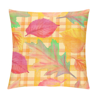 Personality  Colorful Foliage Seamless Pattern. Watercolor Painting Leaves Background With Layering Effect. Pillow Covers