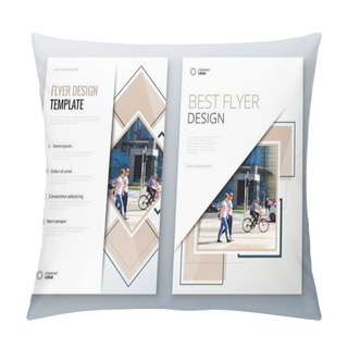 Personality  Flyer Design. Corporate Business Report Cover Pillow Covers