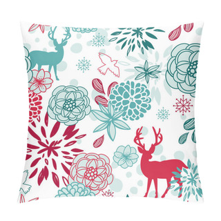 Personality  Christmas Floral Pattern Pillow Covers