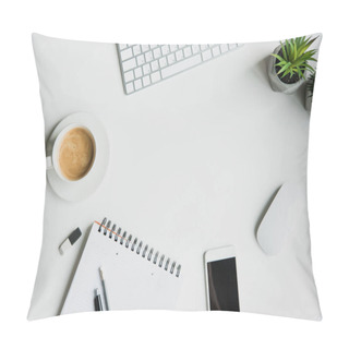 Personality  Keyboard With Office Supplies And Smartphone Pillow Covers