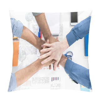 Personality  Businessmen Stacking Hands   Pillow Covers