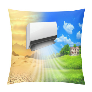 Personality  Air Conditioner. Comfortable Life Pillow Covers