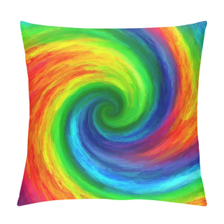 Personality  Abstract Art Swirl Rainbow Grunge Colorful Paint Background Pillow Covers