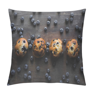 Personality  Delicious Cupcakes With Blueberries Pillow Covers