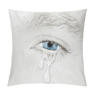 Personality  Crying Blue Left Eye Pillow Covers